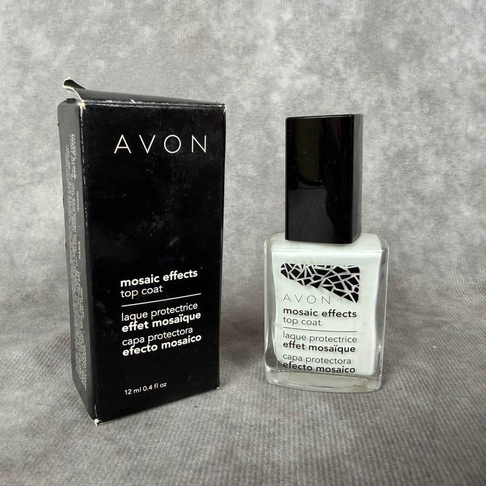 Avon Mosaic Effects Top Coat‎ White Crackle Shatter Nail Polish Discontinued NOS